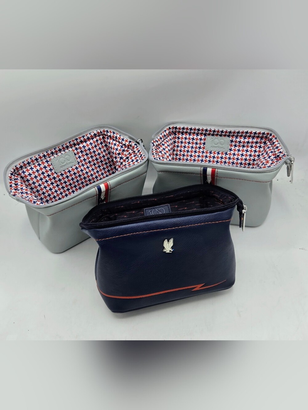 Formia Ltd American Airlines 100th Anniversary Amenity Kit Bag Grey Red Blue - Picture 14 of 15